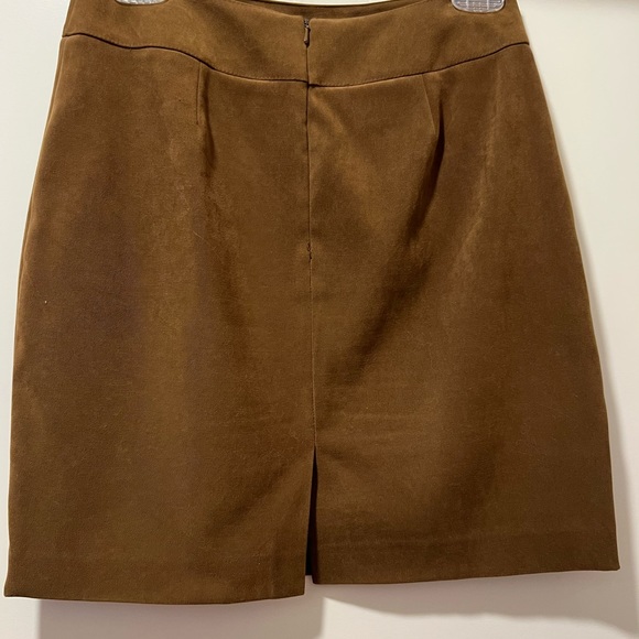 Vintage Brown microfiber mini skirt - size 6 Petite - Picture 2 of 4